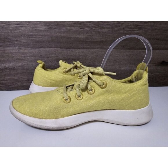 Allbirds Mens Yellow Wool Lace Up Low Top Running Sneakers Shoes Size 8 - Picture 2 of 6